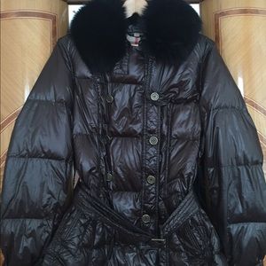 Burberry Brit Puffer Coat with Fur Collar